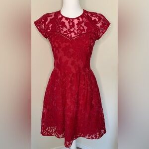 Dolce Vita Red Windsor Organza Lace Dress Women Size Small